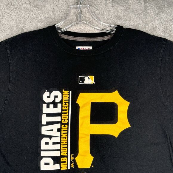 Pittsburgh Pirates Shirt‎ Mens Medium Majestic T-Shirt Triple Peak Sportswear - Picture 4 of 8